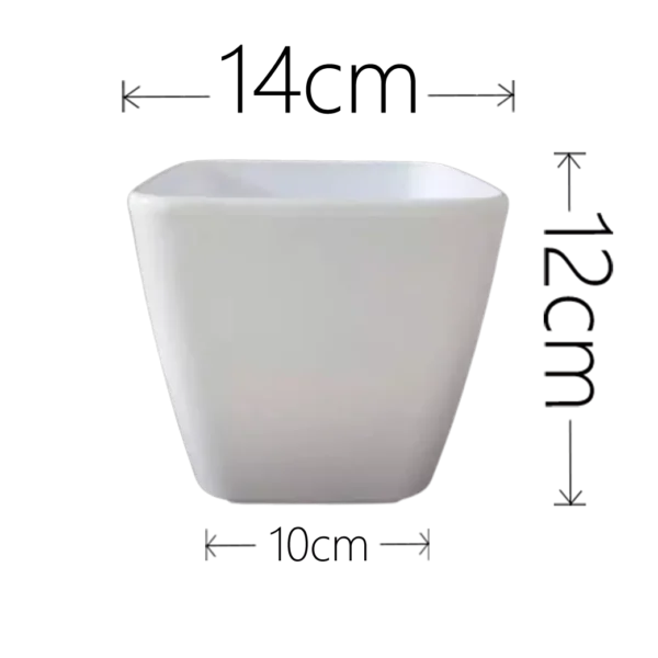 14 cm Paris Square Self-Watering  White Indoor Pot - Image 2