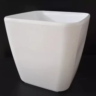14 cm Paris Square Self-Watering  White Indoor Pot