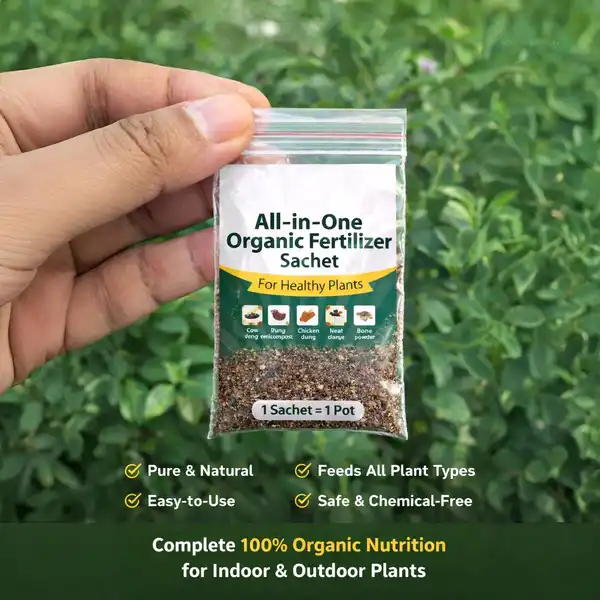 Jiffy Plants All-in-One Organic Fertilizer Sachet for Indoor & Outdoor Plants