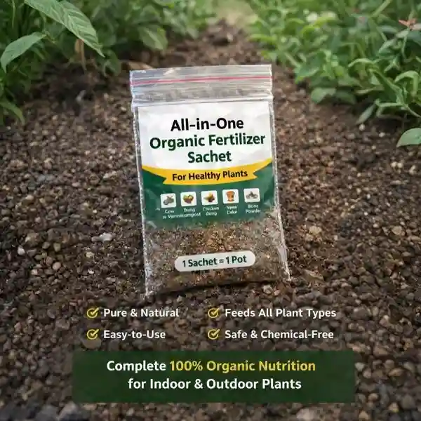 Jiffy Plants All-in-One Organic Fertilizer Sachet for Indoor & Outdoor Plants